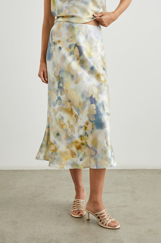 We have grown to love Anya over the years!  This super silky satin crepe midi skirt is a go to for many of us.  This year for Spring Anya comes in a beautiful multi coloured floral print - which looks like a water colour.  The great thing about the printed Anya's is you can pick any of the colours in the skirt and pair with a blouse or jumper.  Perfect for day or evening this is a wise investment choice!
