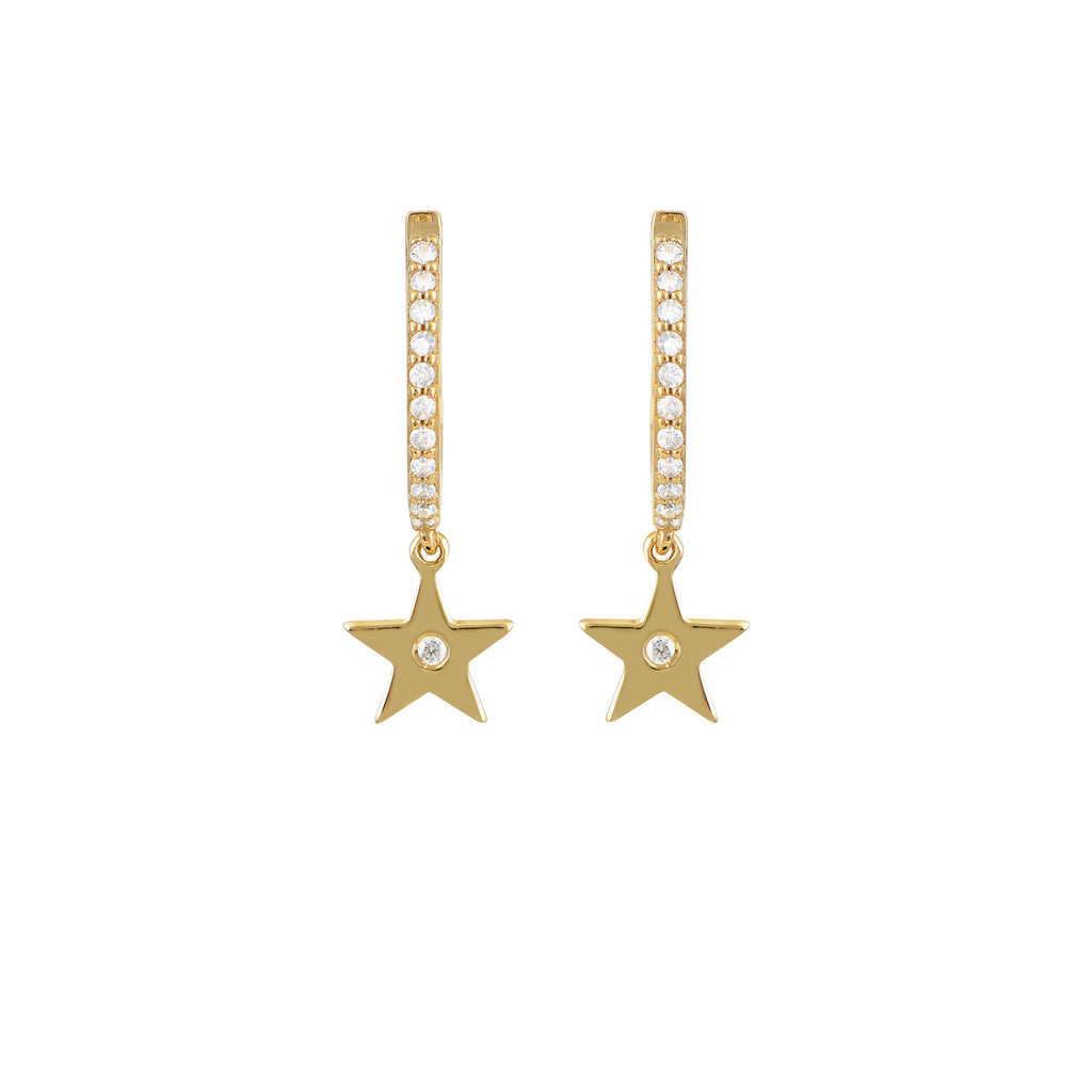 We are excited to be stocking Greek Jewellery brand Marianna Lemos!   The elegant Stars Oval Hoops are crafted from 22 carat gold plated Sterling silver and feature a single star set with a white crystal and suspended from an oval hoop set with white crystals.