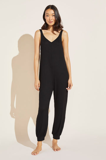 The Elon Jumpsuit from Eberjey is made from a light and airy ribbed fabric and has just enough stretch to offer effortless drapability. This relaxed jumpsuit feels soft against the skin, yet it provides cooling breathability; ideal for those who run warm. This pull-on one-piece works as well for lounging as it does for running around town.