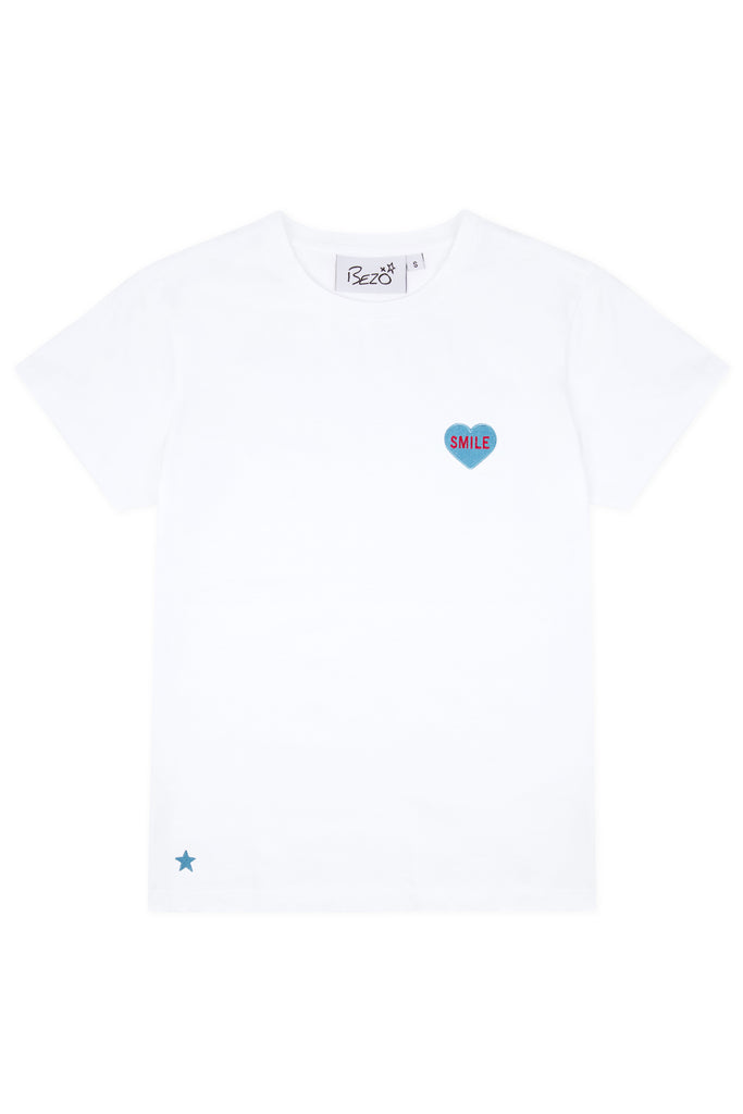 The Love Heart collection tees are quite simply quality super soft 100% cotton tees with a hand embroidered motif - shown here in the Smile style.  Who doesn't love a tee - we think you'll want them in each motif.  Perfect with your favourite denim or maxi skirt.