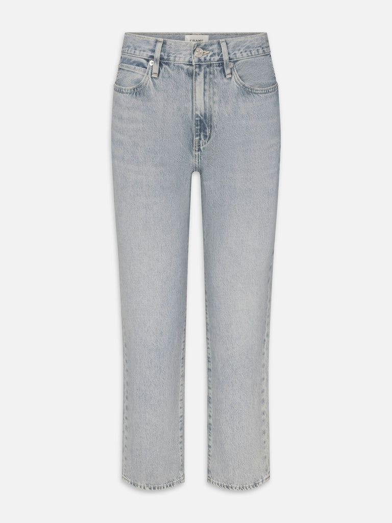 The Hang in an easy tailored denim from uber cool French brand Frame.&nbsp; They "hang" from a mid rise with nice room through the hip and thigh which gives an effortless modern silhouette.&nbsp; Not sloughy and always stylish - these will quickly become a go to.