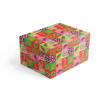 Get ready to wrap with this fun Christmas wrapping paper.   Set of 3 with an extra sheet used for packaging.  