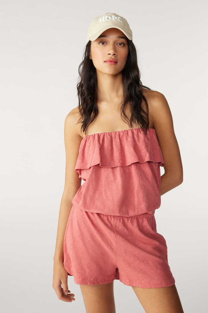 The Vahina Playsuit from Ba&sh features a ruffled bardot bust and an elasticated waist, it is effortlessly simplistic. Wear with trainers or sandals and take this easy playsuit from Brighton to Barbados. 