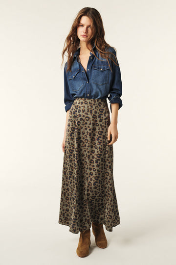 Channel your inner French girl chic with the Blaire Maxi Skirt from uber cool brand ba&amp;sh!&nbsp; Crafted from ba&amp;sh's signature super soft fabric and in a cool leopard print this maxi is great for dressing up or down.