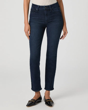 Gemma is a modern take on the classic skinny and features a high rise slim cigarette leg and an ankle length inseam.&nbsp; In a fab dark blue/black wash with subtle contrasting silver hardware and crafted from Paige's super soft Transcend Vintage fabric you can count on this Gemma to take you from dawn to dusk whilst maintaining the perfect fit.&nbsp;