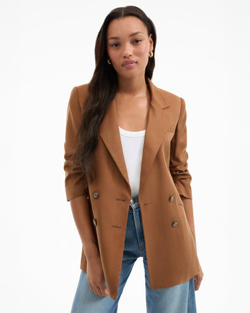 The expertly tailored Rupert Jacket will quickly become your go to jacket.&nbsp; Crafted from Veronica Beard's signature premium super soft fabric and featuring an impeccably sleek fit, a classic double breasted silhouette and pre ruched sleeves for a bit of effortless elegance this jacket is perfect paired with your favourite denim.&nbsp; Elegant, chic dressing at it's finest.
