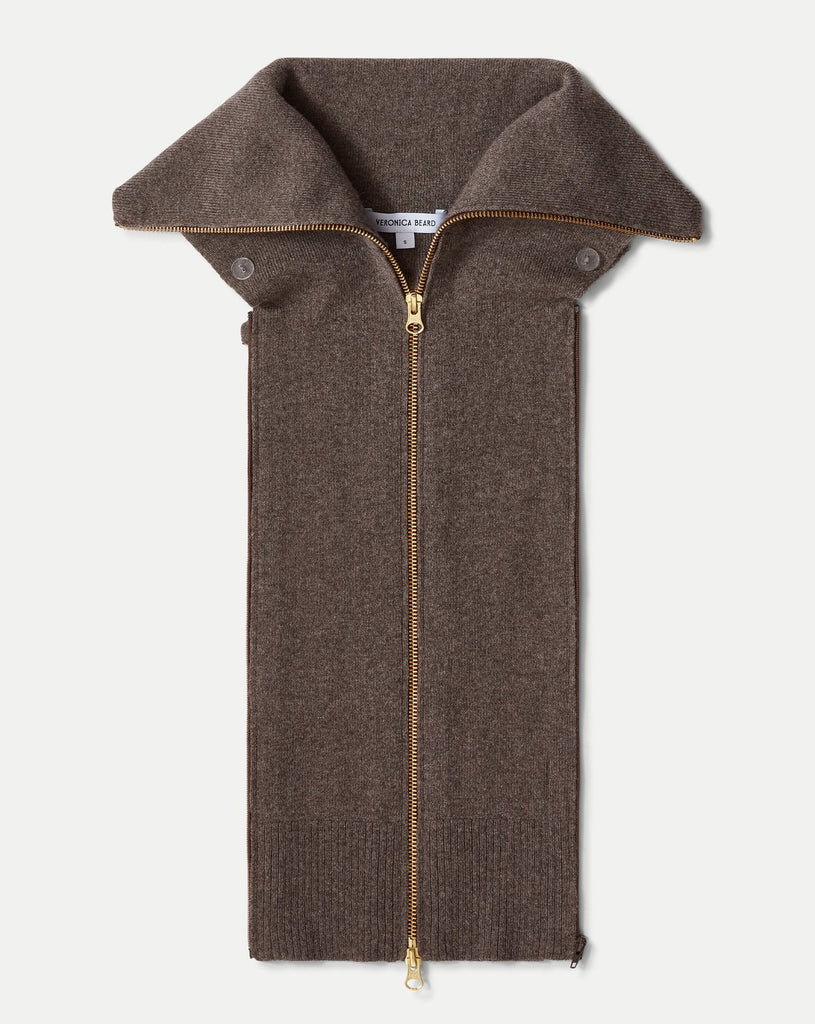 This is the item that really sets Veronica Beard apart - their under jacket Dickey layer.&nbsp; Crafted from a premium merino wool and cashmere blend the Beach Dickey is super soft and pairs seamlessly under your favourite Dickey Jacket.&nbsp; With a full zip up funnel neckline and a ribbed hem you get maximum style and maximum warmth!