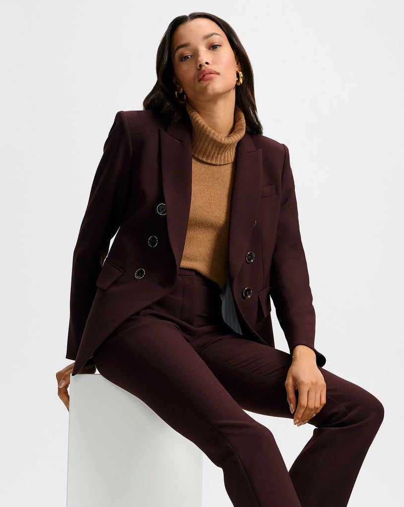 One of our favourite Veronica Beard jackets is back in the gorgeous colour of the season - a dark rich maroon.&nbsp; Pieces become best sellers for a reason - expect precision tailoring, a bit of stretch and a slim super flattering fit.&nbsp; Perfect with jeans and boots for Autumn.