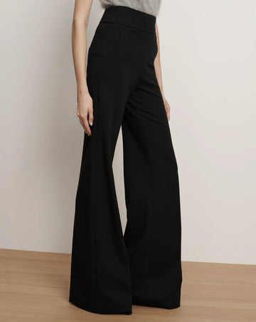 Say hello to Kalinda.&nbsp; Do you have black trousers?&nbsp; Of course you do but Kalinda definitely is worthy of a spot in your collection.&nbsp; These will quickly become your go to black trouser taking you from coffee to cocktails with style.&nbsp; Crafted from a smooth super stretchy (this trouser likes a curve) viscose knit Kalinda features a high rise flattering 3 inch waistband, a pressed front crease for polish and structure and an invisible back zipper closure for a clean finish.&nbsp; The ease of