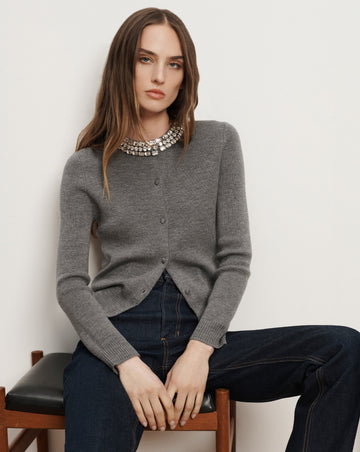 Who would have thought a cardigan could be sexy!&nbsp; Say hello to Daro.&nbsp; Crafted from super soft extra fine merino wool (so definitely works if the venue is a bit overheated)&nbsp; this lovely little knit features a shrunken, slim fit, a crystal embellished collar, tonal snap buttons and ribbed trim.&nbsp; Pair during the day with your favourite denim or layer over a pretty slip dress for evening.&nbsp;&nbsp;