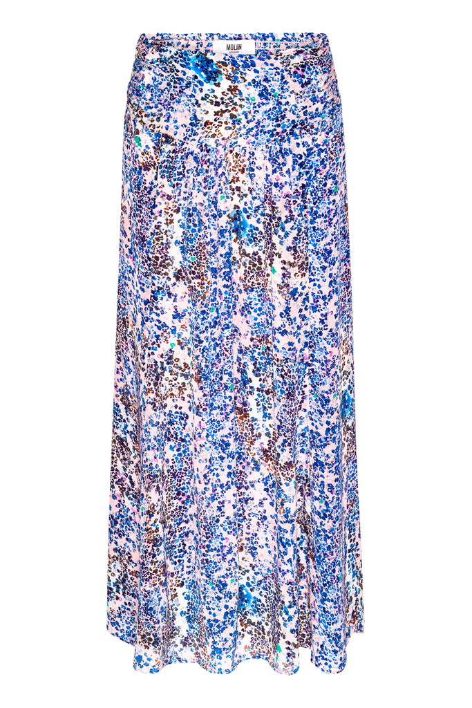 Super cool easy to wear skirt in a gorgeous blue print!&nbsp; Featuring a super comfy elasticated waistband this looks fab with the matching Lucia Blouse which turns it into a dress!&nbsp; Equally lovely with a white tee and trainers.&nbsp; Love it!