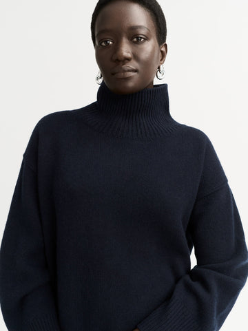 This is a classic style from Soft Goat.&nbsp; A nice chunky knit with a relaxed shape and crafted from 100% cashmere in 6ply this is just the thing to pair with your favourite denim for a chilly weekend walk!&nbsp; A very similar style to Soft Goat's Girlfriend Turtleneck but less thick cashmere.&nbsp; Also available in greige and white you may want more than one!