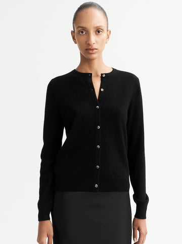 We do love a cardigan and this one from Soft Goat does not disappoint!&nbsp; Crafted from their signature super soft 2 ply cashmere (so a bit lightweight) with a slim fit and a button front this looks great over a blouse but also can be worn on it's own.&nbsp; And as it is 2 ply you can layer this under a jacket.&nbsp; A wardrobe basic that is anything but basic.