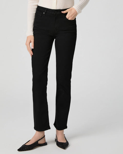 The timeless Cindy jean from Paige is back in the perfect black wash for Autumn/Winter!&nbsp; Crafted from their signature super soft Transcend fabric and featuring a high rise and straight leg this is a jean you will reach for again and again.
