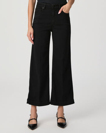 This modern high waisted wide leg jean from Paige has an easy relaxed fit and an ankle length silhouette. Crafted from Paige's signature Transcend denim which is luxuriously soft these will feel perfectly lived in from the first wear yet they have excellent stretch and recovery. 