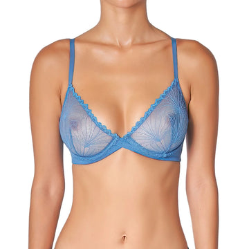 The Love Hangover underwire bra has a distinctly romantic feel!  Crafted from lustrous stretch fabric with stretch tulle embroidered into an intricate floral lace motif this bra gives excellent support which lifts the bust.  Soft, unpadded cups offer a natural shape.  A super sexy bra that is also comfortable!  Pair with the matching bikini brief for a put together look.