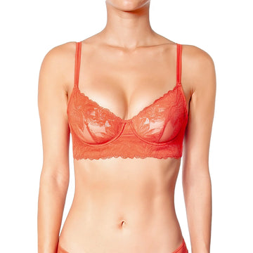 The Brandy Underwired Bra combines sophistication and exceptional lift and comfort.  It features delicate stretch floral lace and an intricate scalloped edge trim.  Pair with the matching thong for a put together look.   