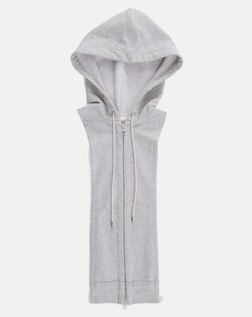 This is the item that really set Veronica Beard apart. We love pairing a hoodie under a blazer and they have taken out the hard work to get that just right. This is the classic hoodie for under their jackets in a super soft sweatshirt like cotton blend in a gorgeous heather grey. 