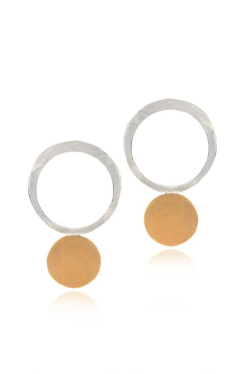 These contemporary circle Toffee Stud earrings are created using recycled silver and fairmined gold - they are beautifully handmade. Mix and match with other gold and/or silver jewellery and elevate every outfit.
