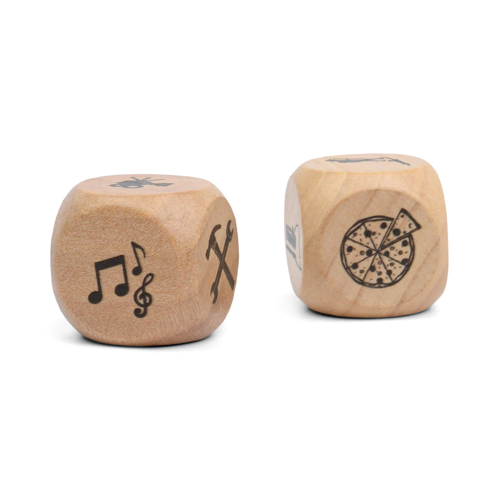 Elevate your Friday family games' night with this fun set of dice from Gentlemen's Hardware.&nbsp; With 2 die featuring a plethora of activities on each side there will be no more arguing over what activity to do!