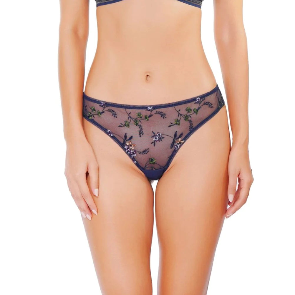 Huit Women's Floral Tanga Underwear - 100% Cotton (Large)