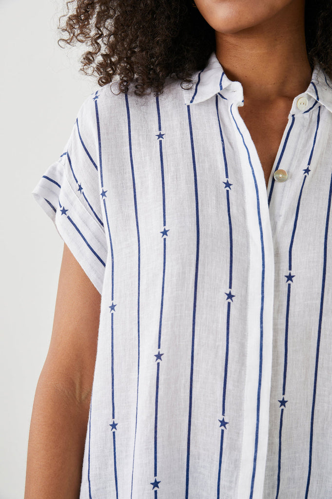 The Jamie Shirt is a great everyday staple!  Crafted from luxury linen and featuring a button down front and a flattering boxy cut this is perfect with your favourite Paige shorts for a relaxed easy day look.