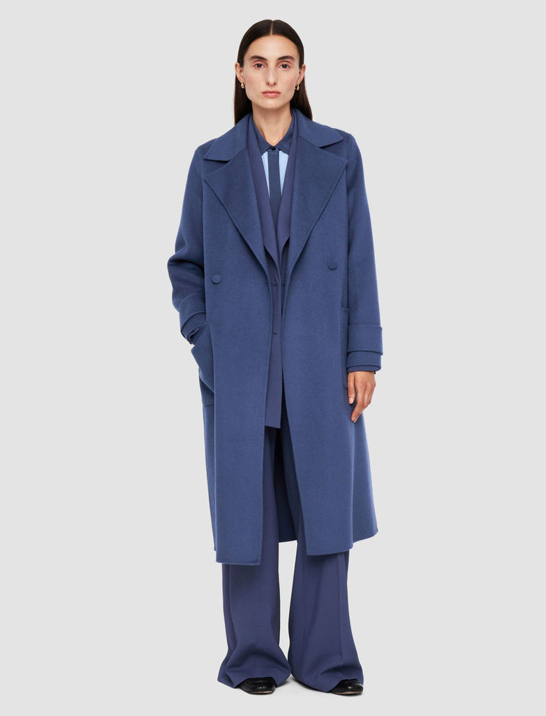 This gorgeous coat of dreams is a perfect example of what Joseph do best.&nbsp; Crafted from a super soft cashmere and wool blend and featuring a relaxed fit, an a line shape, double breasting, front patch pockets and a self tie put this coat over anything and you immediately elevate your look and feel polished.&nbsp;