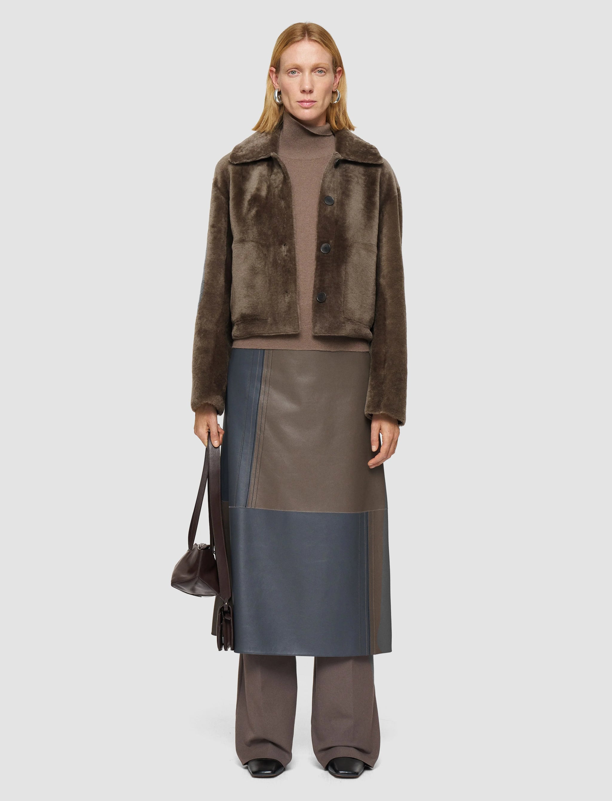 Alloway Reversible Shearling Jacket Mushroom | Joseph | Peek