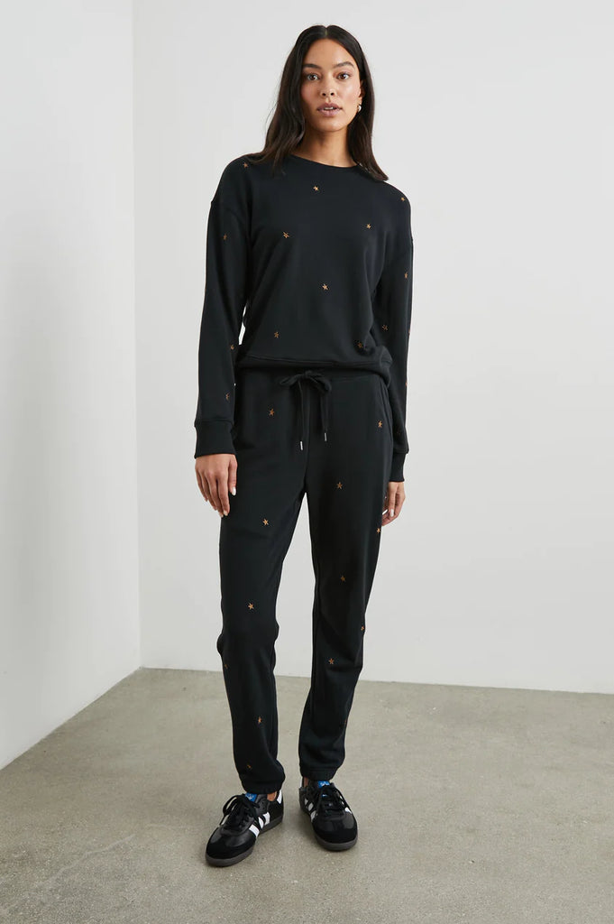 These super soft, slim fit sweatpants from Rails feature a subtle star motif, elastic at the cuffs, a drawstring waistband and tapered legs. They are perfect to lounge about the house in and will make you feel super stylish when you're out and about.  Pair with the matching Ramona sweatshirt for the full set. 