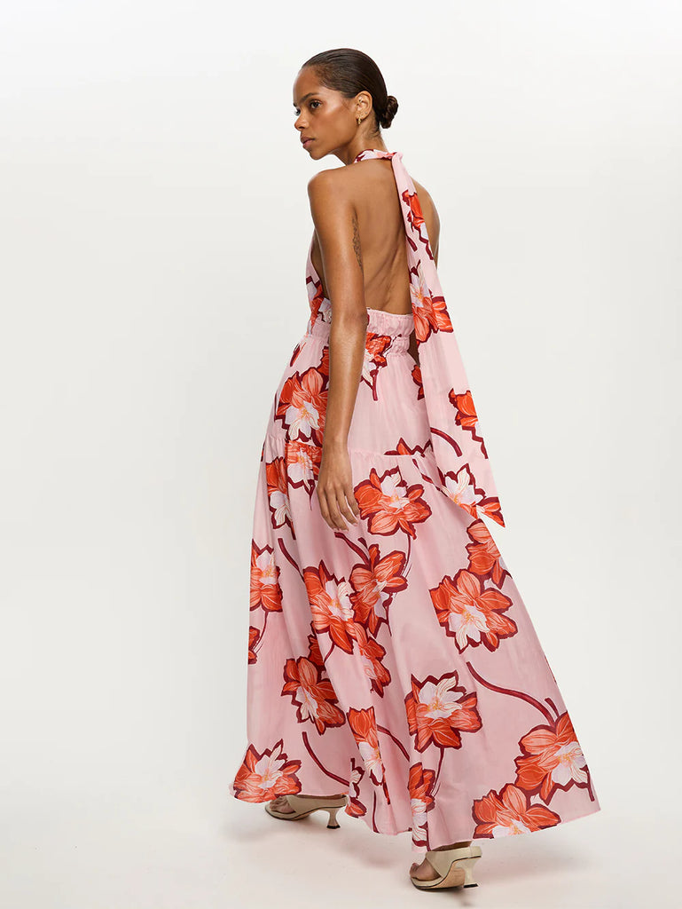 The Lani Halter Maxi Dress is one of those dresses you always take with you on your hols but equally perfect for Summer events in the UK!&nbsp; Crafted from a super soft (and easy to pack) cotton silk blend and featuring a halter v neck, an elasticated waistband and a tiered gathered skirt this dress has a timeless silhouette and it drapes beautifully.&nbsp; Pair with a pretty heel and forget about it - it's that easy to wear!