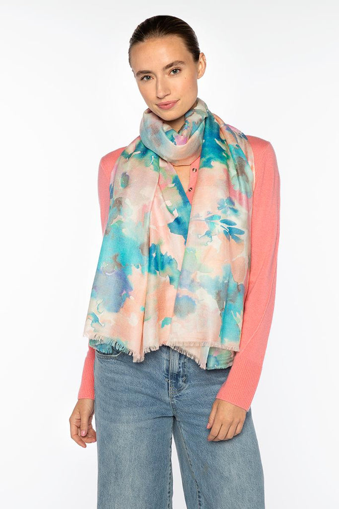 We've really grown to love a Kinross scarf over the years.&nbsp; This is another of their gorgeous printed scarves which are crafted from the finest silk, wool and cashmere blend.&nbsp; These are so incredibly soft and will elevate any of your neutral knits and dresses.&nbsp; The print looks especially gorgeous with all your greens.