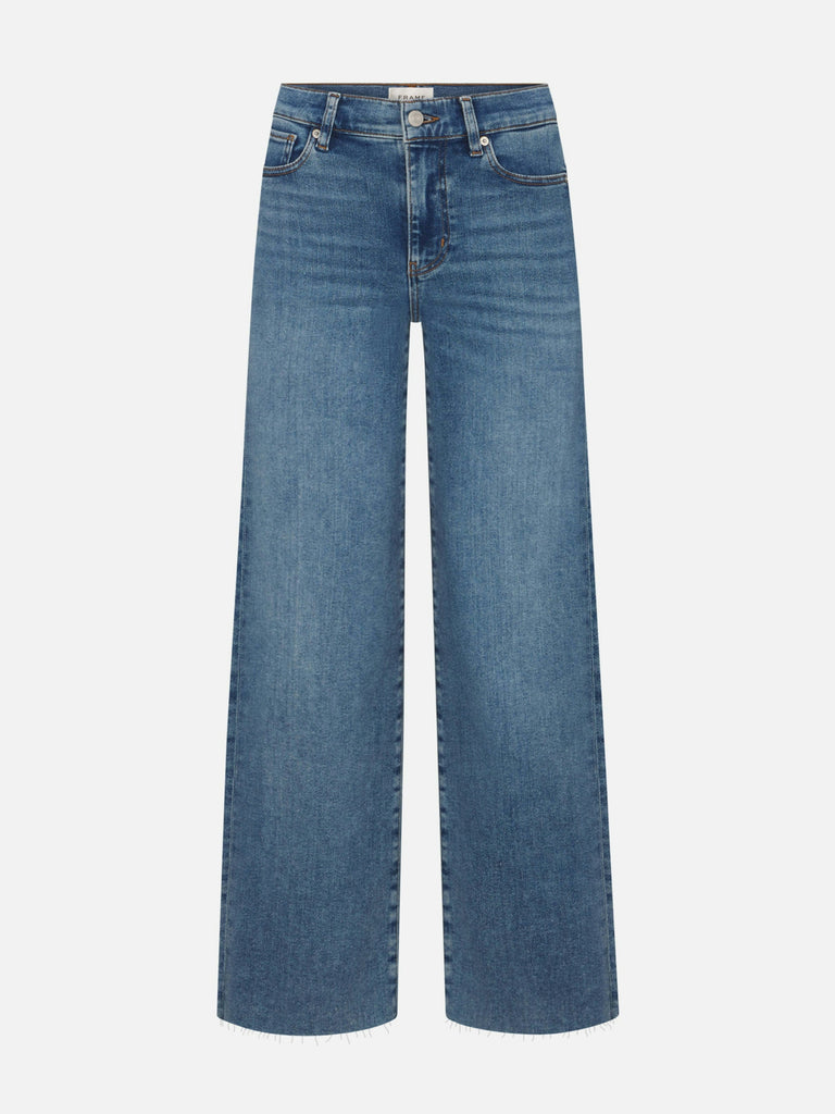 Say hello to your new go to jean!&nbsp; Le Slim Palazzo is on of Frame's bestsellers for a good reason and this version in a great mid wash is a great introduction to the style.&nbsp; Crafted from their signature stretch cotton blend these are super soft and tailored with a fitted hip, a high rise and a subtle wide leg flare.&nbsp; Perfect paired with your favourite neat knit on top or a cropped shirt.&nbsp; You will definitely reach for these again and again.
