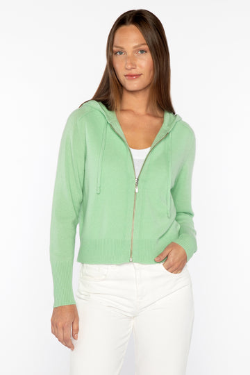 We love a hoodie and what could be better than a 100% cashmere one in the most delicious pale green colour!&nbsp; In a slightly shorter than usual length this is perfect paired with your favourite Anessa Denim from Paige!