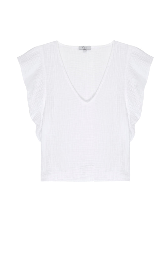 Say hello to Miley.&nbsp; Crafted from Rail's signature 100% cotton gauze fabric and featuring the perfect v neck and lovely little cap sleeves this looks fab paired with your favourite maxi skirts, or when it heats up the matching Leighton Shorts from Rails.&nbsp;