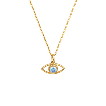 We are excited to be stocking Greek Jewellery brand Marianna Lemos! The beautiful Aqua Eye Necklace is crafted from 22 carat gold plated Sterling silver and features an eye motif set with aqua crystals on an adjustable 41cm cable chain. Pair with the matching bracelet or earrings (or both!).