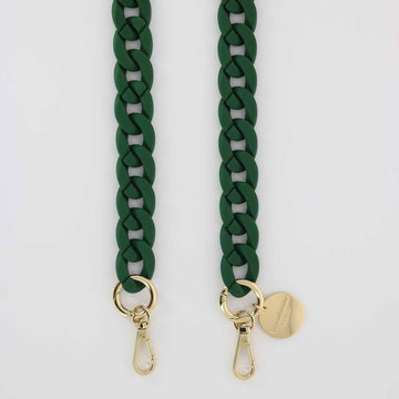 In a gorgeous matte fir green colour, the Sarah chain will not only keep your phone close by but add a touch of colour and French chic to your ensemble. The chain measures 120cm and can be worn across the body or around the neck. The attachable phone cases are sold separately. 