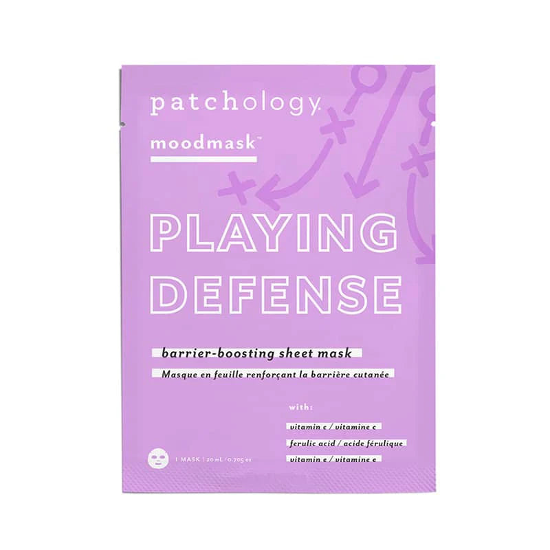 This new Playing Defense Mood Mask from Patchology is formulated to shield your skin and reveal a healthy, radiant glow. The key ingredients of Vitamin C, Ferulic Acid, and Vitamin E work together to create a skincare mask that focuses on defending the skin against external aggressors, promoting a healthier and more resilient complexion.