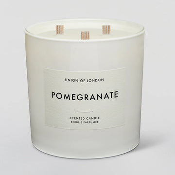 We are so delighted to be stocking Union of London's gorgeous candles. The Pomegranate candle has a beautifully blended scent of fruity pomegranate and raspberry combined with a floral note of lily and then the added warmth of amber and guaiac wood. 
