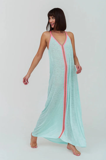 The Inca Sundress from Pitusa is made in their sheer burnout fabric. It features a plunging neckline and racer back, with their classic Inca trim.  It is the perfect holiday cover-up and will take you from the beach to the bar with confidence!