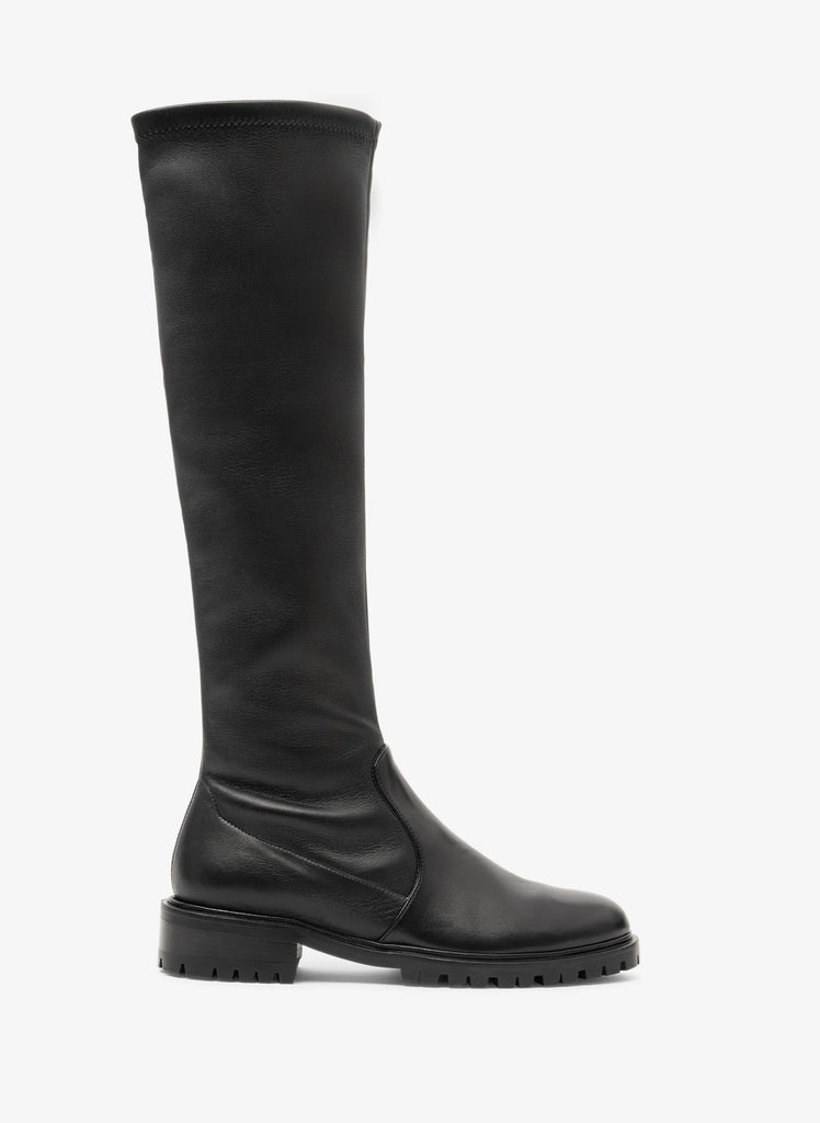 Designed in Paris and made in Italy the Torres Boot is crafted from super soft black stretch nappa leather and features a walkable heel height of 3.5cm, a sporty rubber outsole with notched tread and comes in a simple slip on style.&nbsp; Not only gorgeous but practical and very easy to spend the day walking in.&nbsp; A great boot choice!