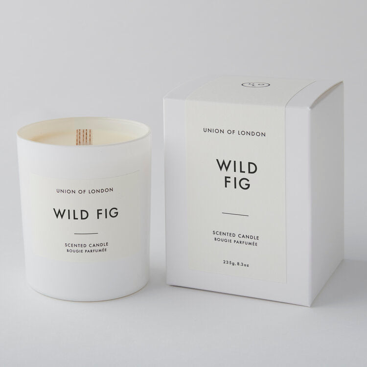 We are so delighted to be stocking Union of London's gorgeous candles.  The Wild Fig large white candle soothes and comforts with a relaxing scent of freshly picked fig.  Perfect for a snug! All of Union of London's candles are hand poured from soy wax and they only use quality fragrances and essential oils so they give a lovely clean burn.  The unique wide cotton wick creates a large warm light giving any room an added elegance.