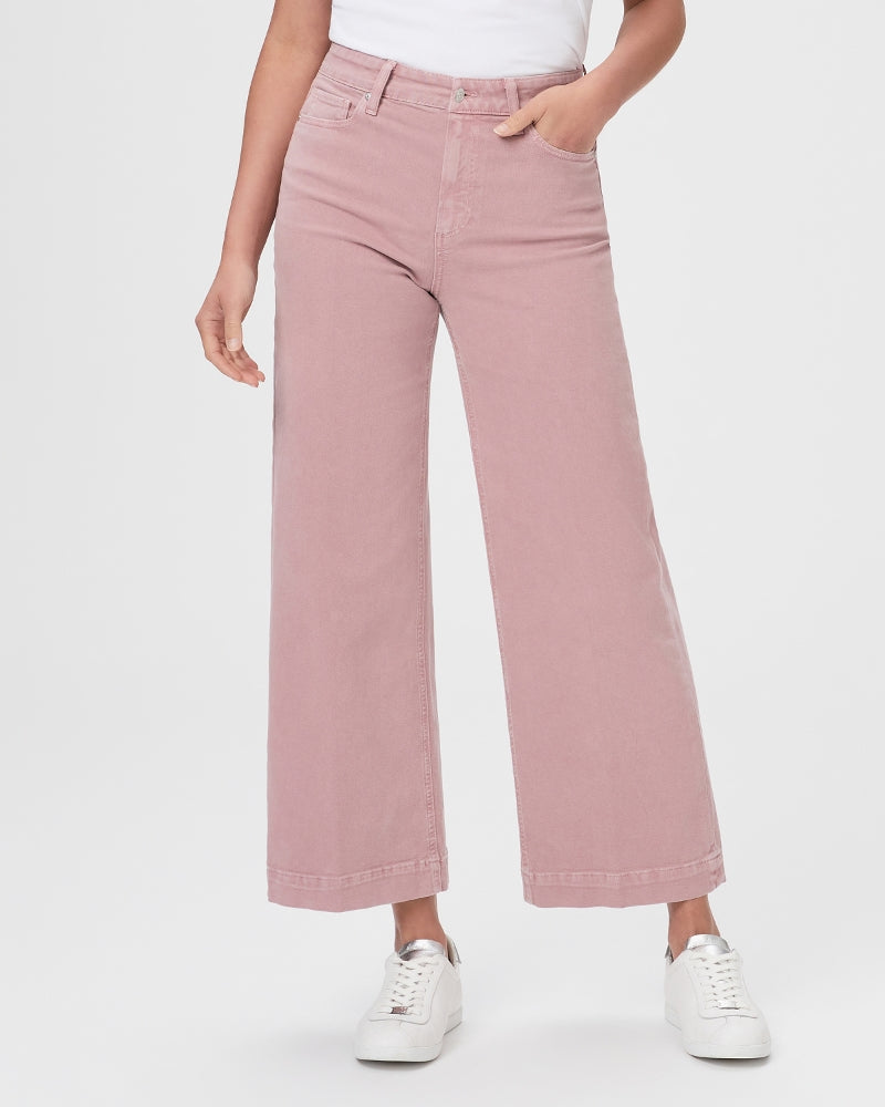 Add some colour to your denim collection with our favourite Anessa in a feminine muted pink colour! This modern high waisted wide leg jean from Paige has an easy relaxed fit and the elongated silhouette gives an effortlessly chic look. Crafted from Paige's signature super soft denim these will feel perfectly lived in from the first wear. Pair with a neat tee or knit on top for a classic daytime look.