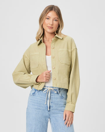 Meet your new favourite jacket! Crafted from super soft denim in a vintage inspired pale olive wash and featuring double patch pockets at the front, horn buttons, a drop shoulder and a relaxed fit Connor is perfect for wearing over your Summer dresses with the unpredictable British weather!