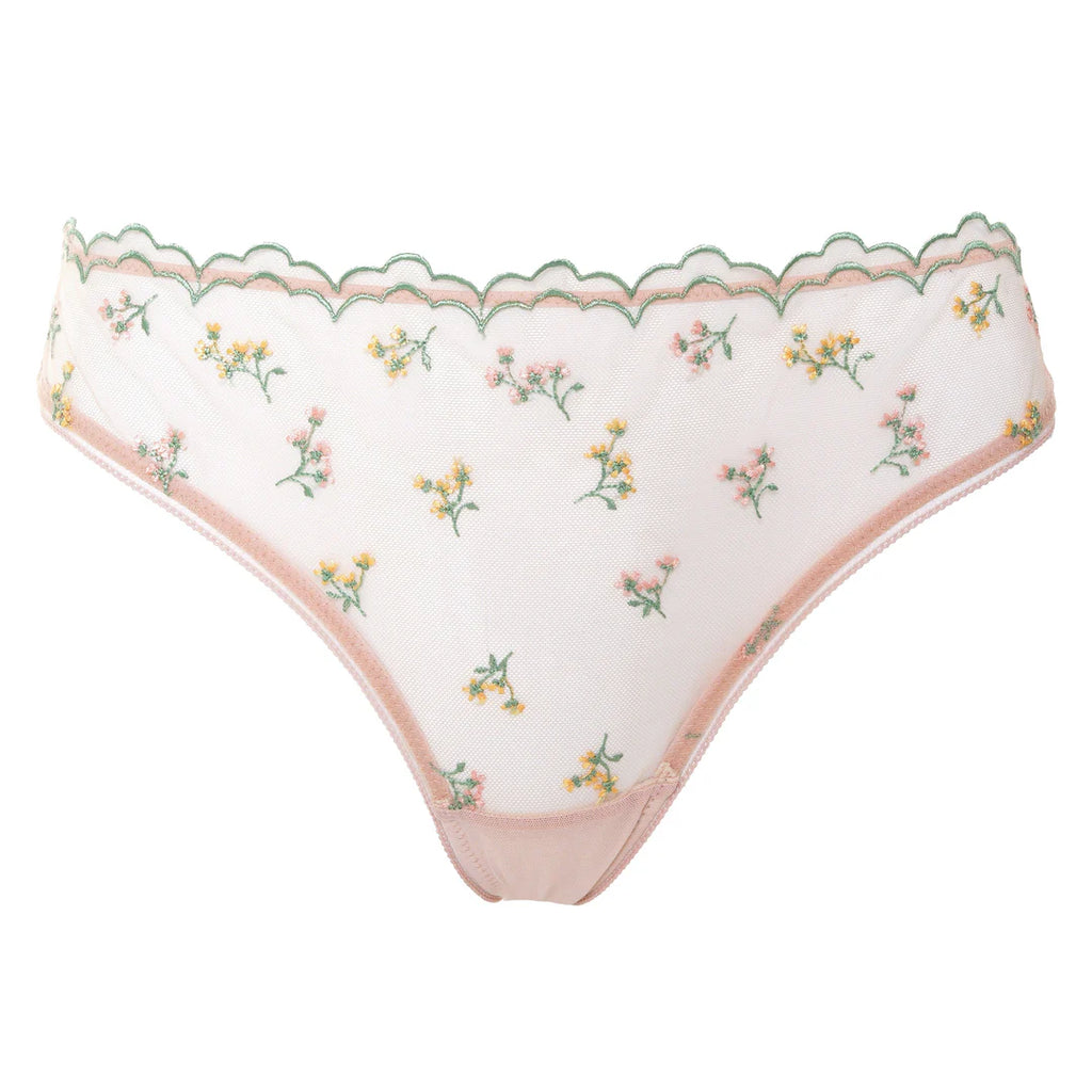 If you prefer a "proper pair" of knickers but still want to feel sexy then these are for you.  Coming in a delicate, pretty floral embroidery and lace design you will no doubt need a couple of pairs to compliment to matching bra.