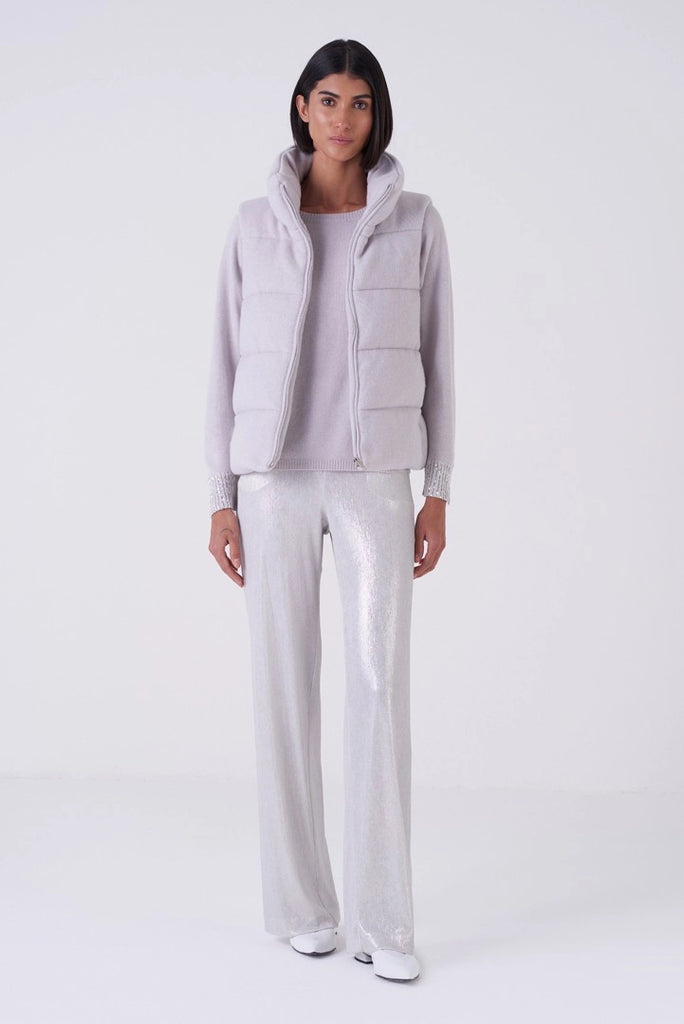 This is not your average gilet!&nbsp; From super luxe Italian brand Amina Rubinacci and crafted from a soft cashmere and wool blend and stuffed with down this will immediately elevate any outfit you put it over.&nbsp; Light as air but adding lots of warmth this is the perfect layering piece for over our work out kit as the temperatures drop!