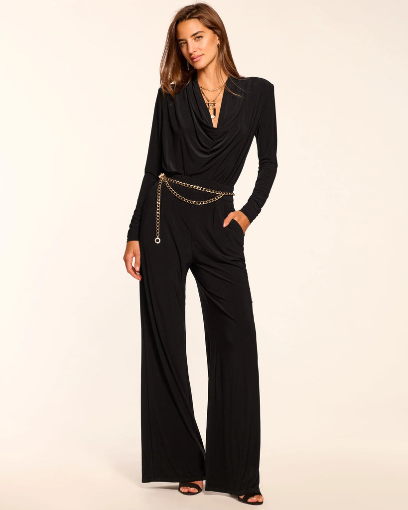 One and done!&nbsp; We love a statement jumpsuit and this black number from uber cool New York City brand Ramy Brook does not disappoint!&nbsp; Featuring a cowl neck and crafted from super soft jersey this jumpsuit creates a look of pure sophistication.&nbsp;&nbsp;
