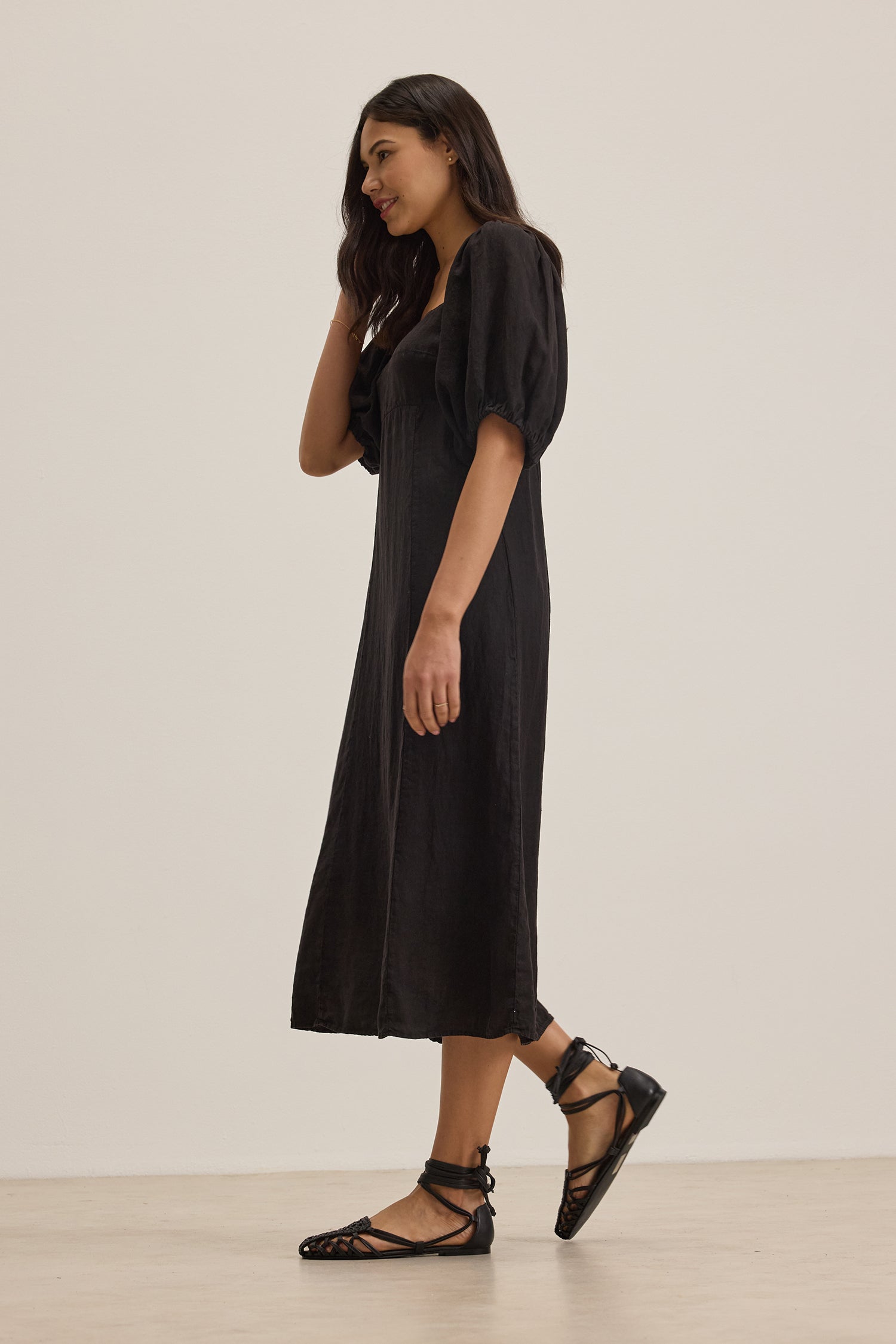 ワンピース Velvet by Graham & Spencer Lianna Puff-Sleeve Midi Dress Lianna Puff-Sleeve Midi Dress – Hill's Dry Goods
