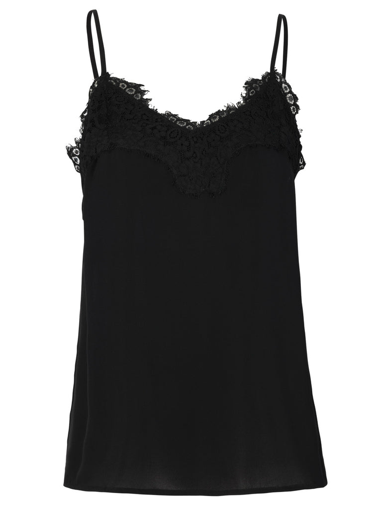 A feminine silk and lace cami by Rosemunde, featuring a v-neck, adjustable straps and a slightly relaxed shape - you'll want these in every colour which are available in store.  Perfect as a luxury under-layer or under a blazer to add a hint of lace.