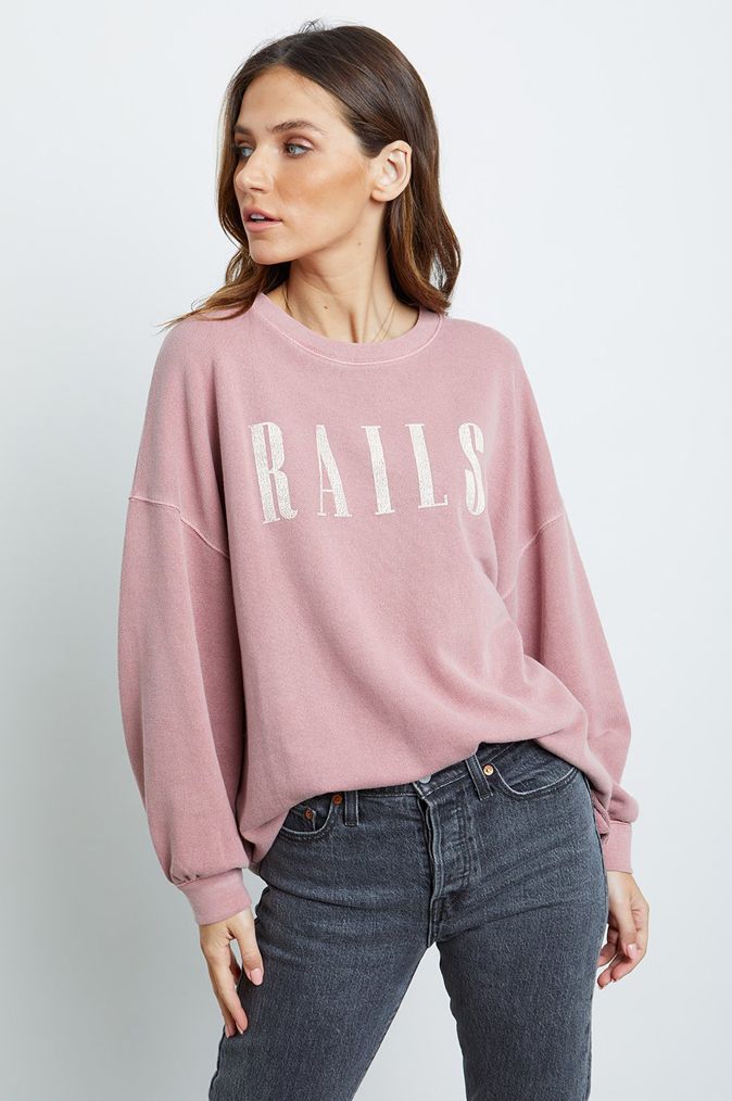 If you like your sweatshirts to  have that cozy lived in look the Rails Signature Sweatshirt is for you!  With a super relaxed shape, crafted from vintage terry, and featuring an oversized fit, dropped shoulders and an uber cool raw hem this is the perfect lounge worthy piece to add to your collection. 