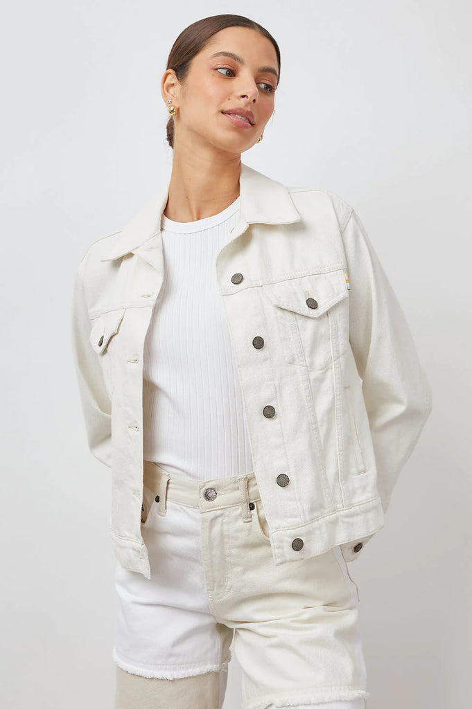 Our favourite denim jacket by Rails has arrived in store!  The Mulholland jacket in Ecru is a classic which will never go out of style. It is perfect to wear all year round and  looks equally great with denim or over a pretty dress or skirt.  Throw it on and go!